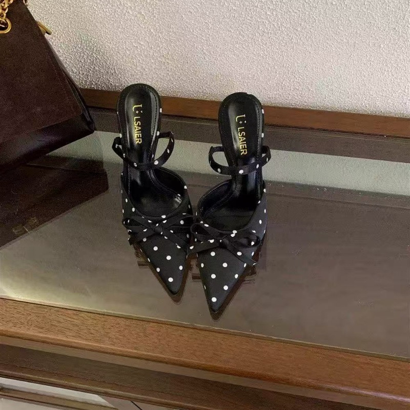 Sandal Strappy Heeled - Spring and Summer New French Polka