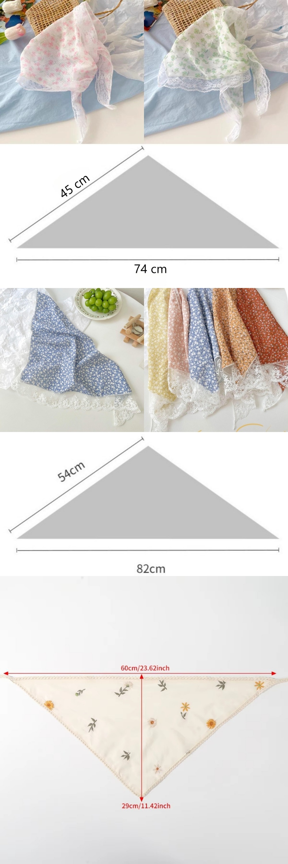 Headband Summer Knit - New French Style Triangle Scarf Small