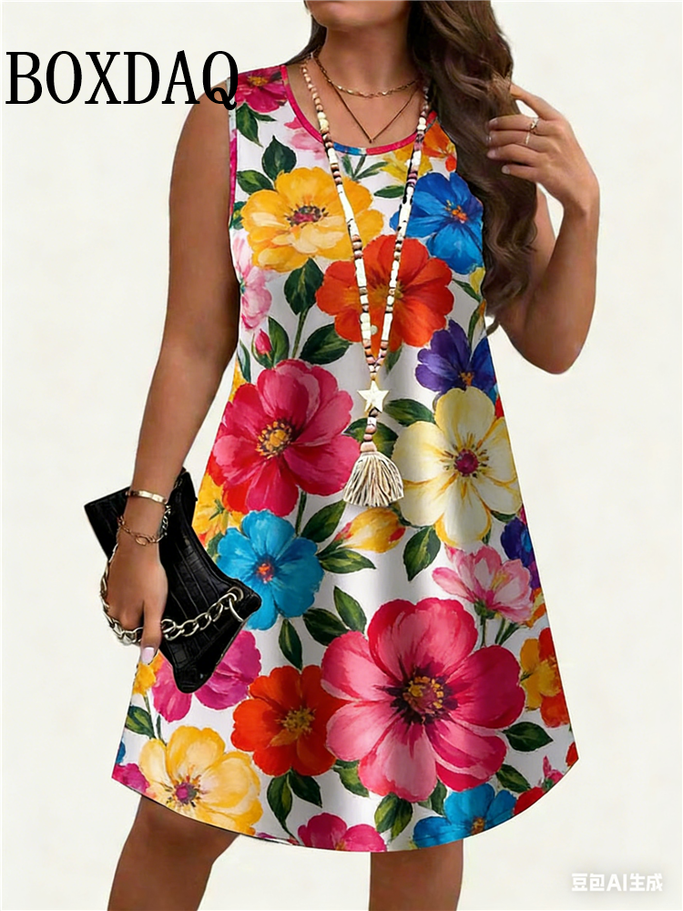 Romper Floral Print - Women's Plus Size Floral Print Sleeveless
