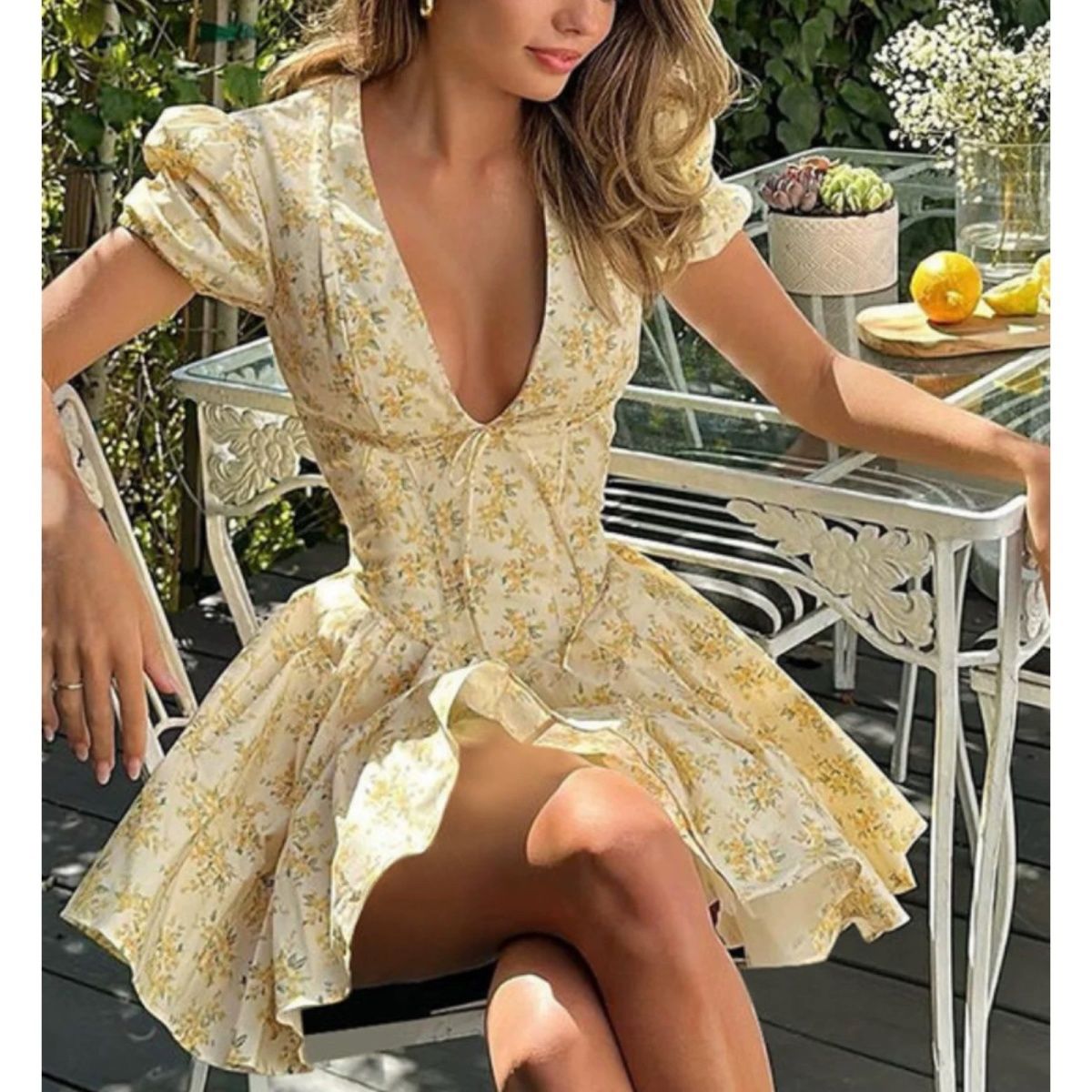 Romper Floral Print - 4XL French Floral Dress Plus Size