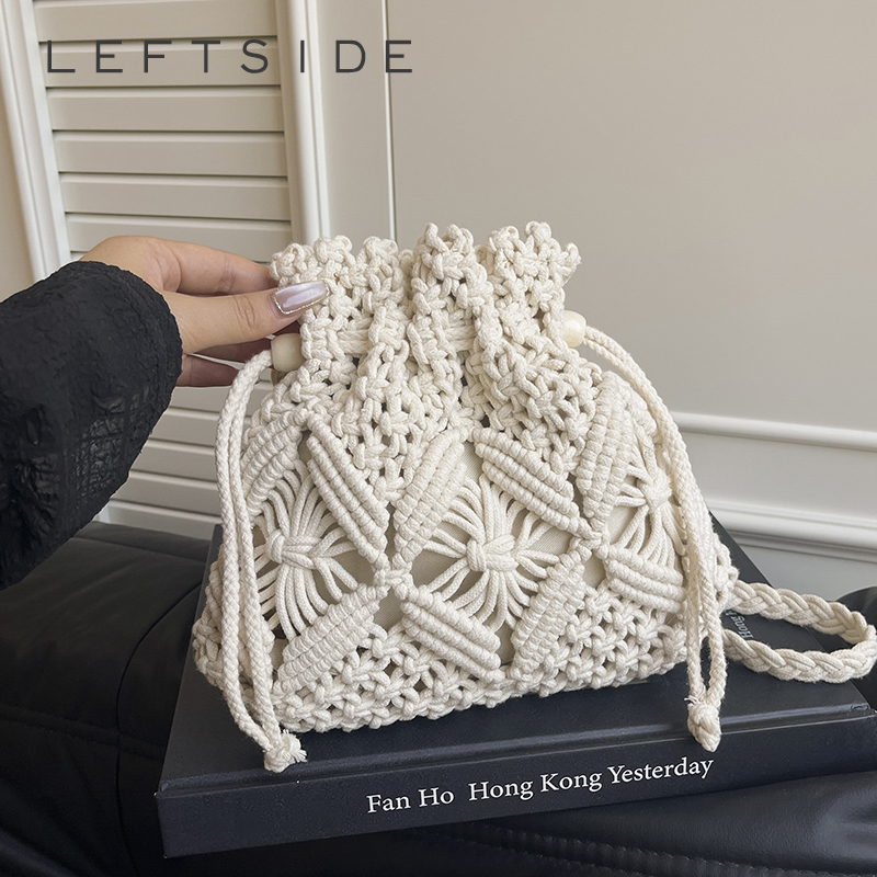 Crochet Bag Raffia - LEFTSIDE Weave Small Shoulder Bags for