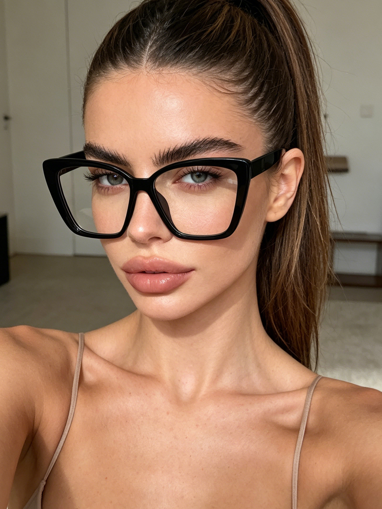 Sunglasses Cat Eye - 1pc daily fashionable black cat-eye glasses,