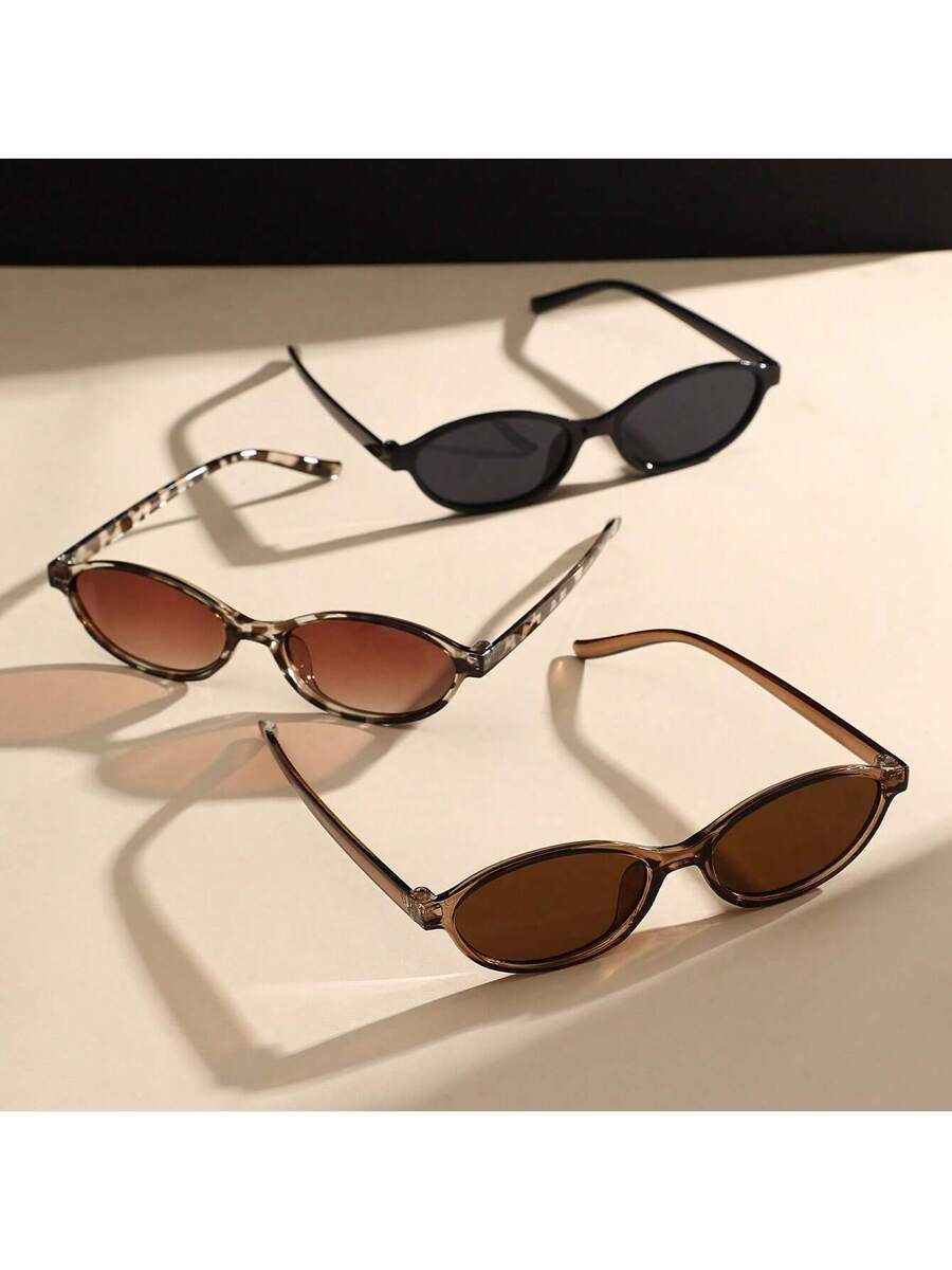 Sunglasses Cat Eye - 3-Pack Unisex Y2K Small Frame Cat