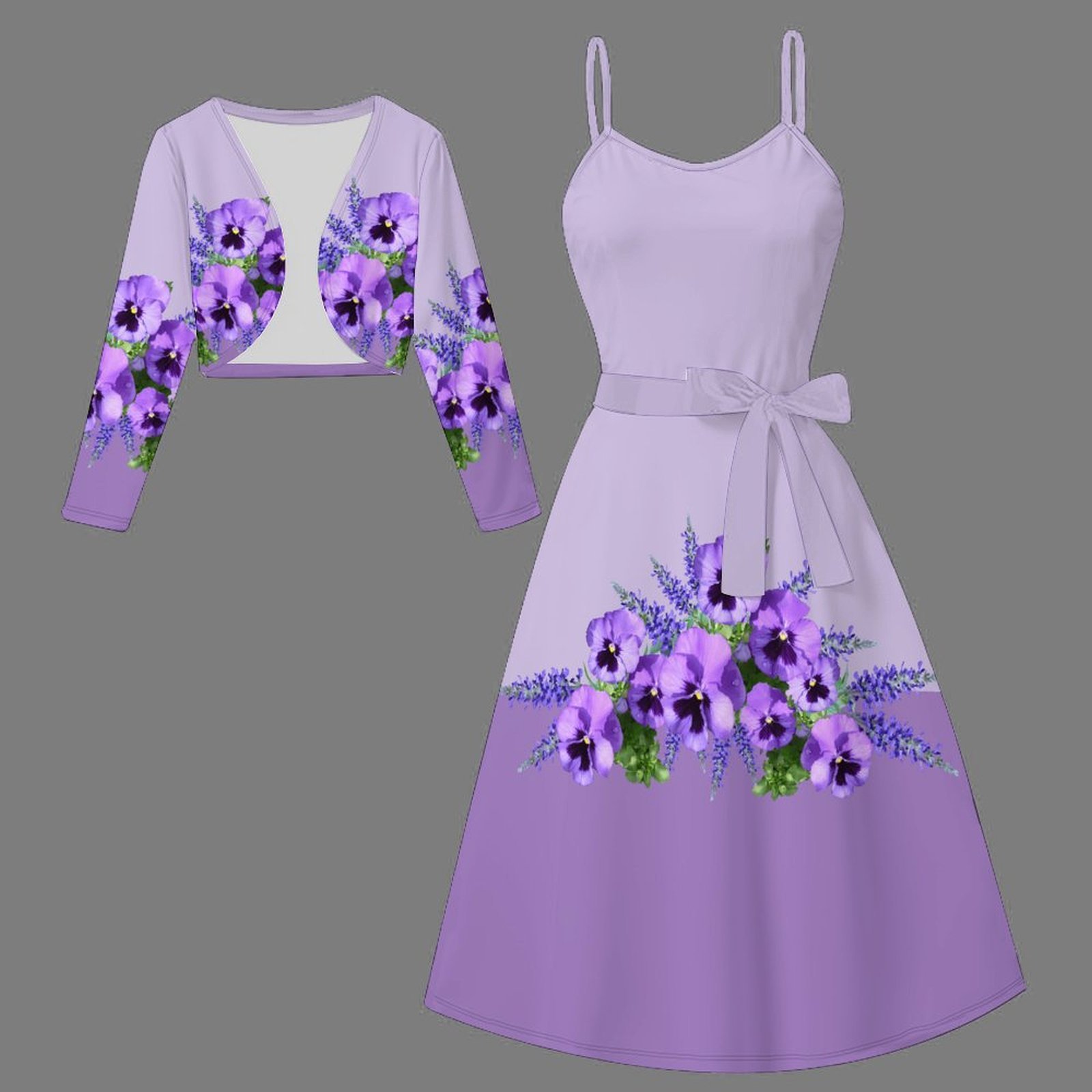 Midi Skirt Floral - 2pcs Beach Vacation Sleeveless Skirt Fashion