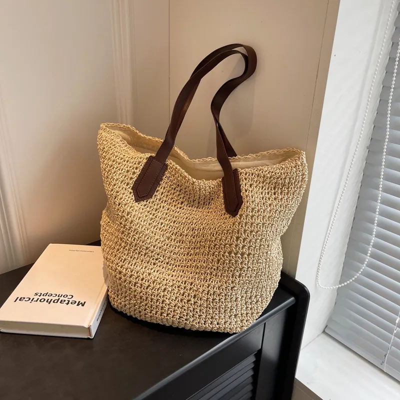 Tote Bag Beach - Women's handwoven straw tote bag large