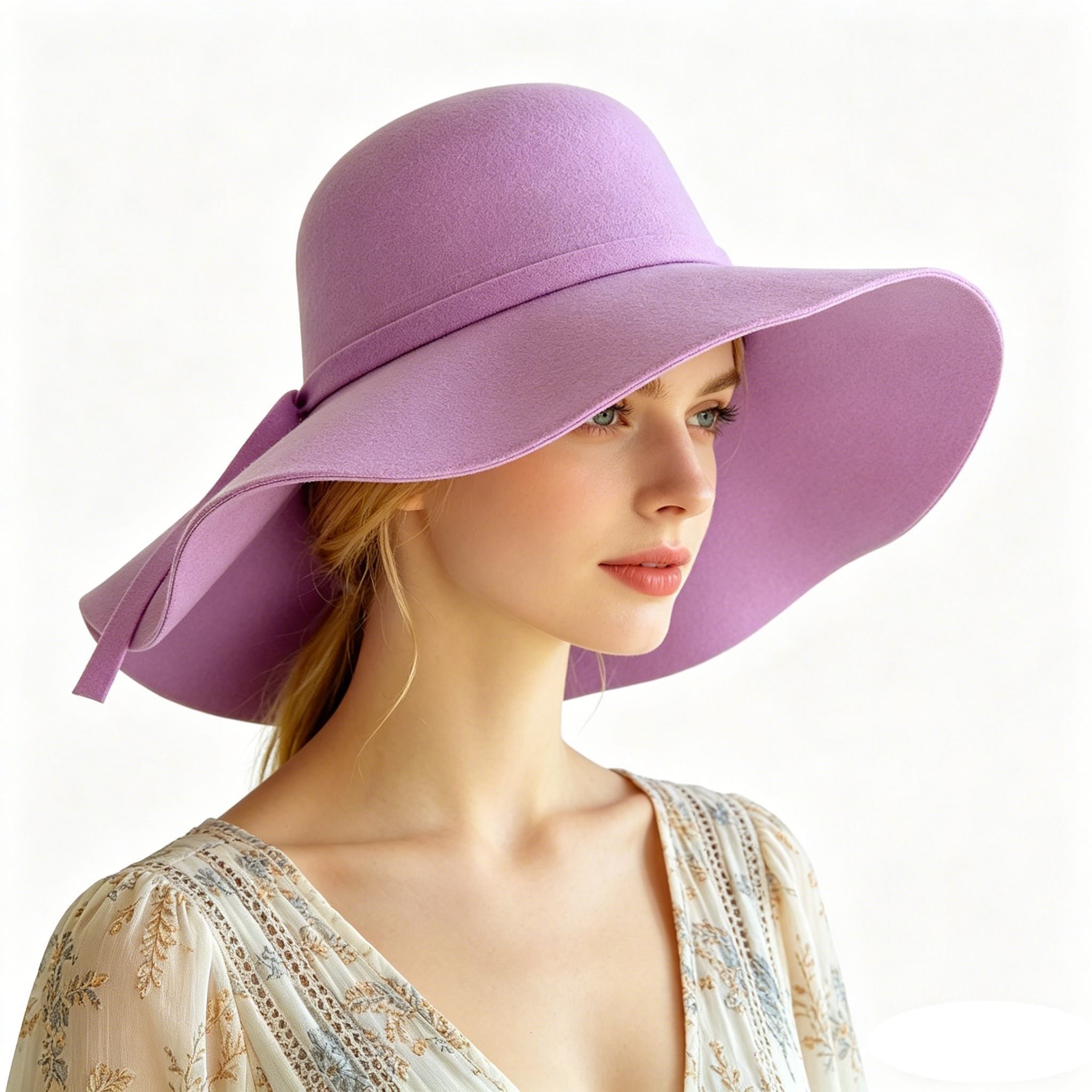 Women Fedora Hat Vintage Lady  - مراجعة Hat Floppy Wide وسعره