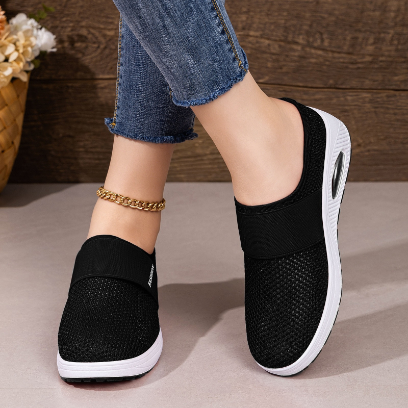 Women Hollow Mesh Mules Slip O - مراجعة Wedge Espadrille Women وسعره