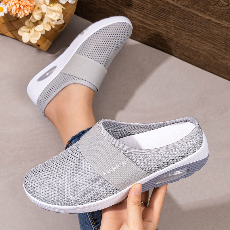 Women Hollow Mesh Mules Slip O - مراجعة Wedge Espadrille Women وسعره