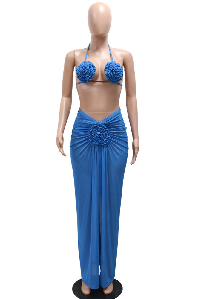 Beyprern Women's Royal Blue 3D - مراجعة Swimsuit Bikini Ruched وسعره