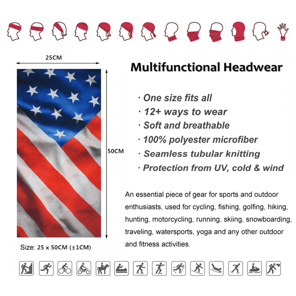 USA Flag Pattern Sun Protectiv - مراجعة Headband Summer Knit وسعره
