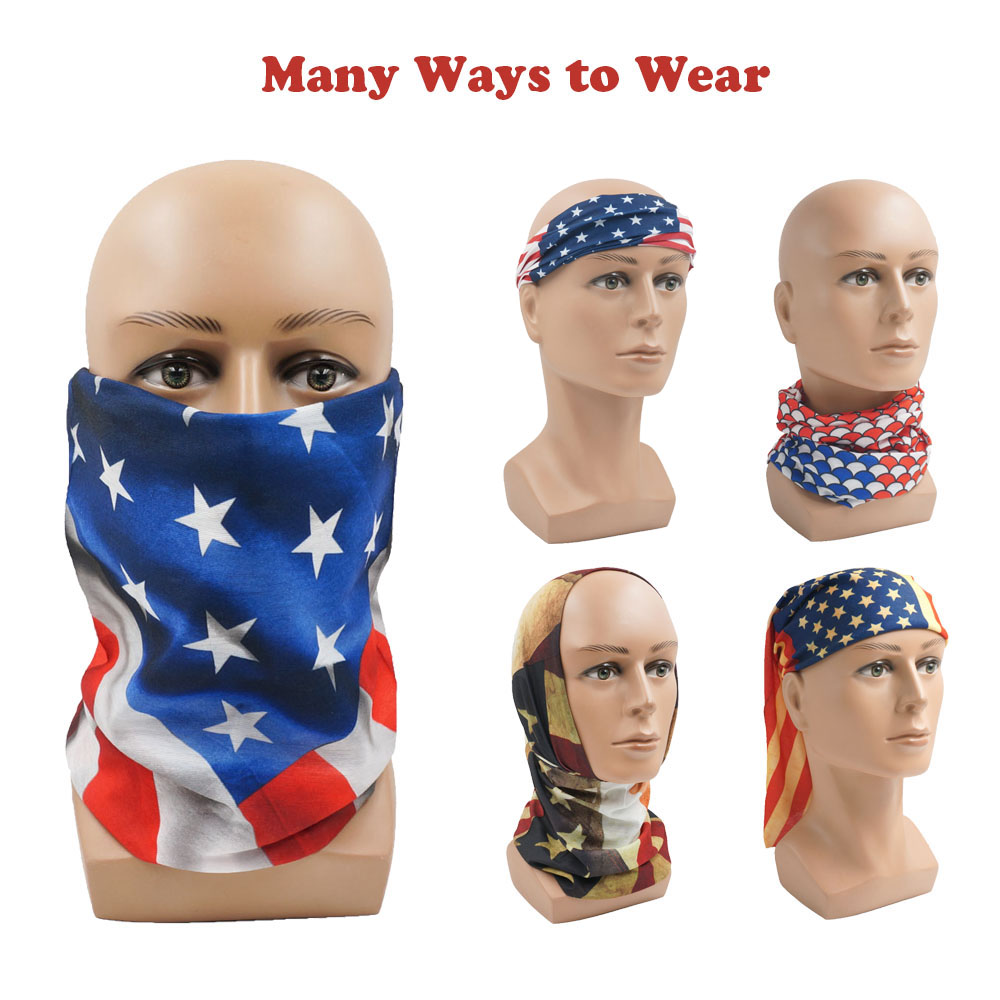 USA Flag Pattern Sun Protectiv - مراجعة Headband Summer Knit وسعره