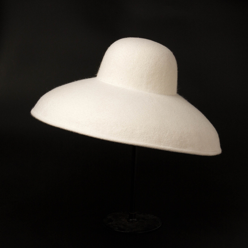 Classical Big Wide Brim Wool F - مراجعة Hat Floppy Wide وسعره