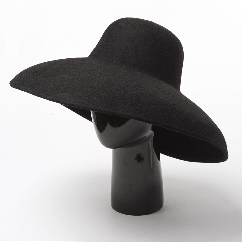 Classical Big Wide Brim Wool F - مراجعة Hat Floppy Wide وسعره