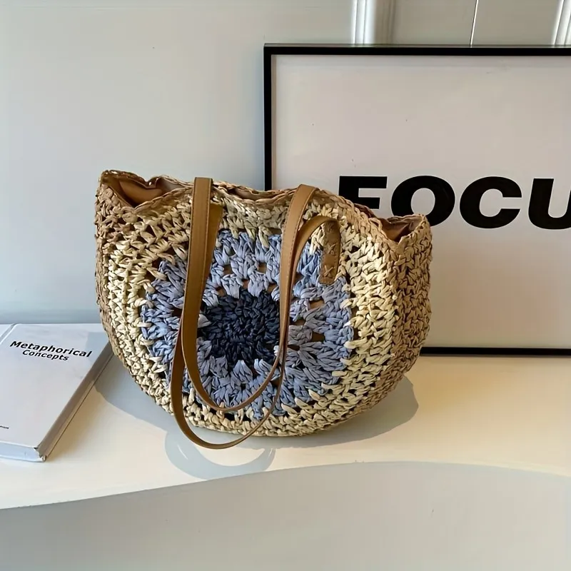 Straw Beach Tote Bag Handwoven - مراجعة Tote Bag Beach وسعره