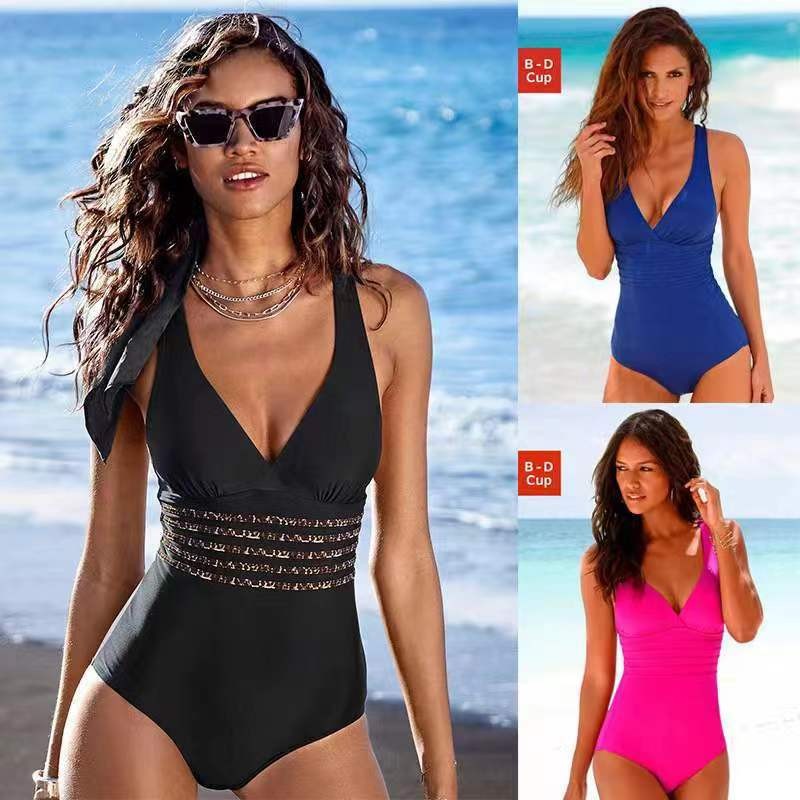 Woman Swimsuit Tankini Solid C - مراجعة Swimsuit Bikini Ruched وسعره