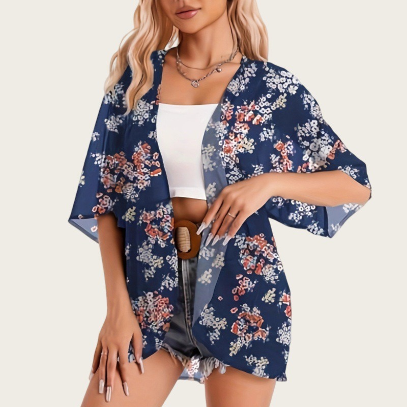 Swimsuit Woman 2025 Kimono Car - مراجعة Kimono Sheer Floral وسعره
