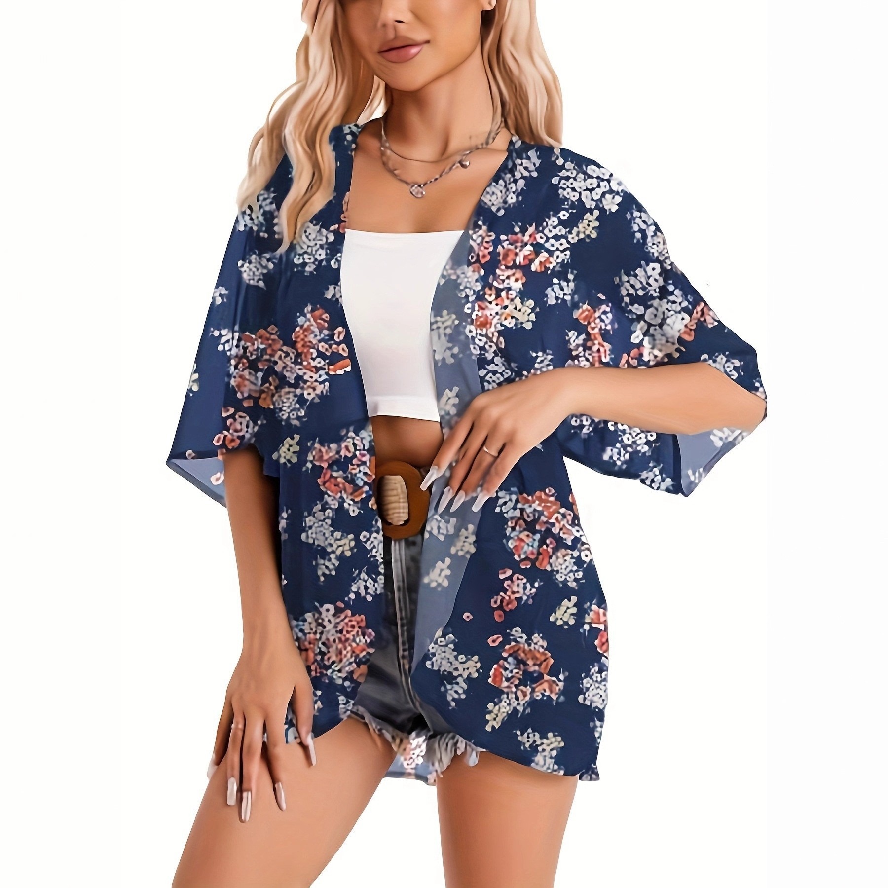 Swimsuit Woman 2025 Kimono Car - مراجعة Kimono Sheer Floral وسعره