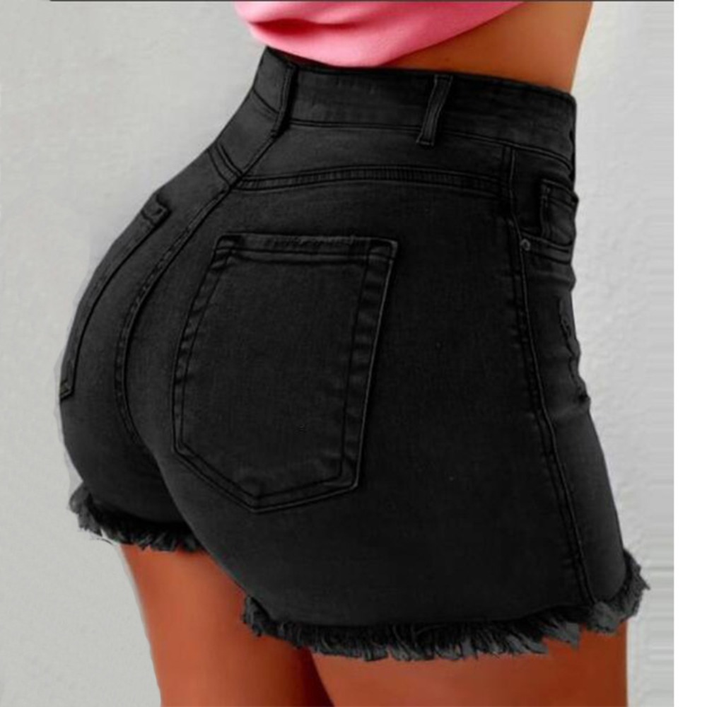 Women's High Waisted Distresse - مراجعة Shorts Denim Frayed وسعره