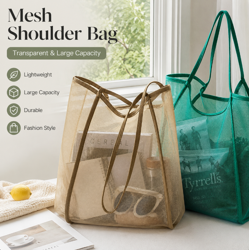 Mesh Beach Bag Lightweight, Br - مراجعة Tote Bag Beach وسعره