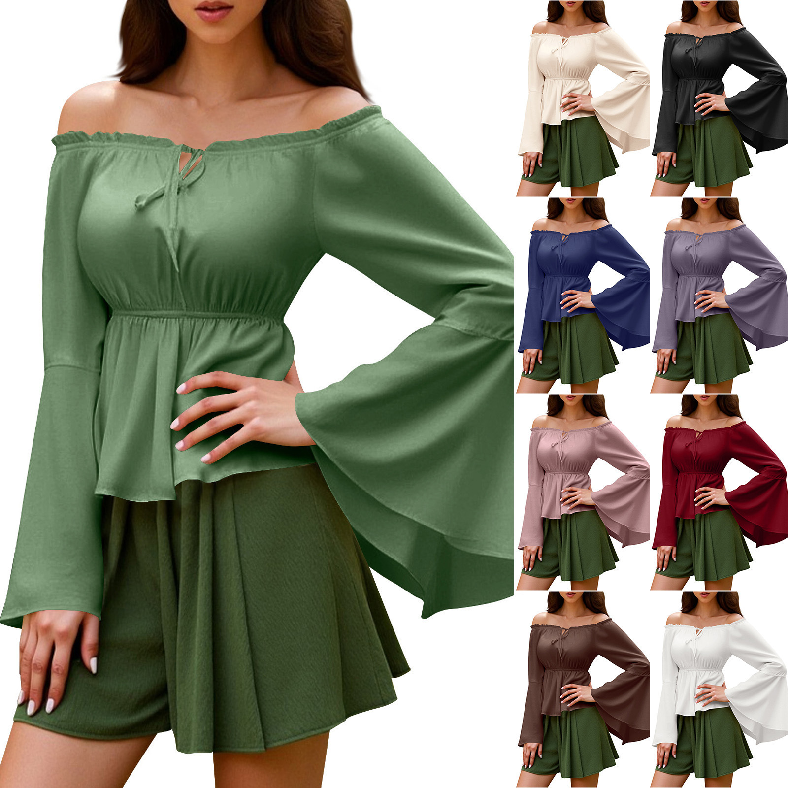 Womens Blouse Gothic Renaissan - مراجعة Blouse Off Shoulder وسعره