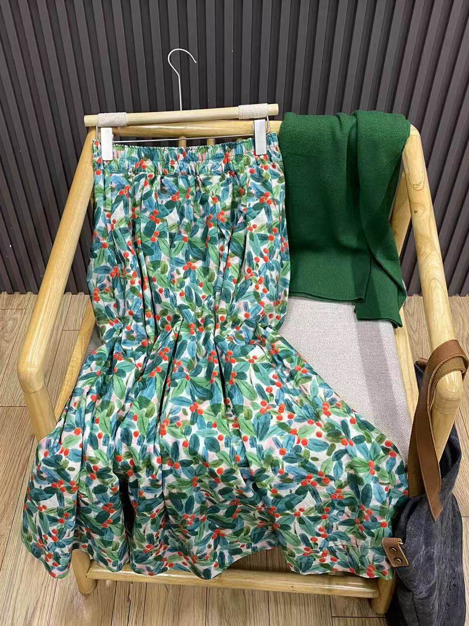 Retro Floral A-Line Midi Skirt - مراجعة Midi Skirt Floral وسعره