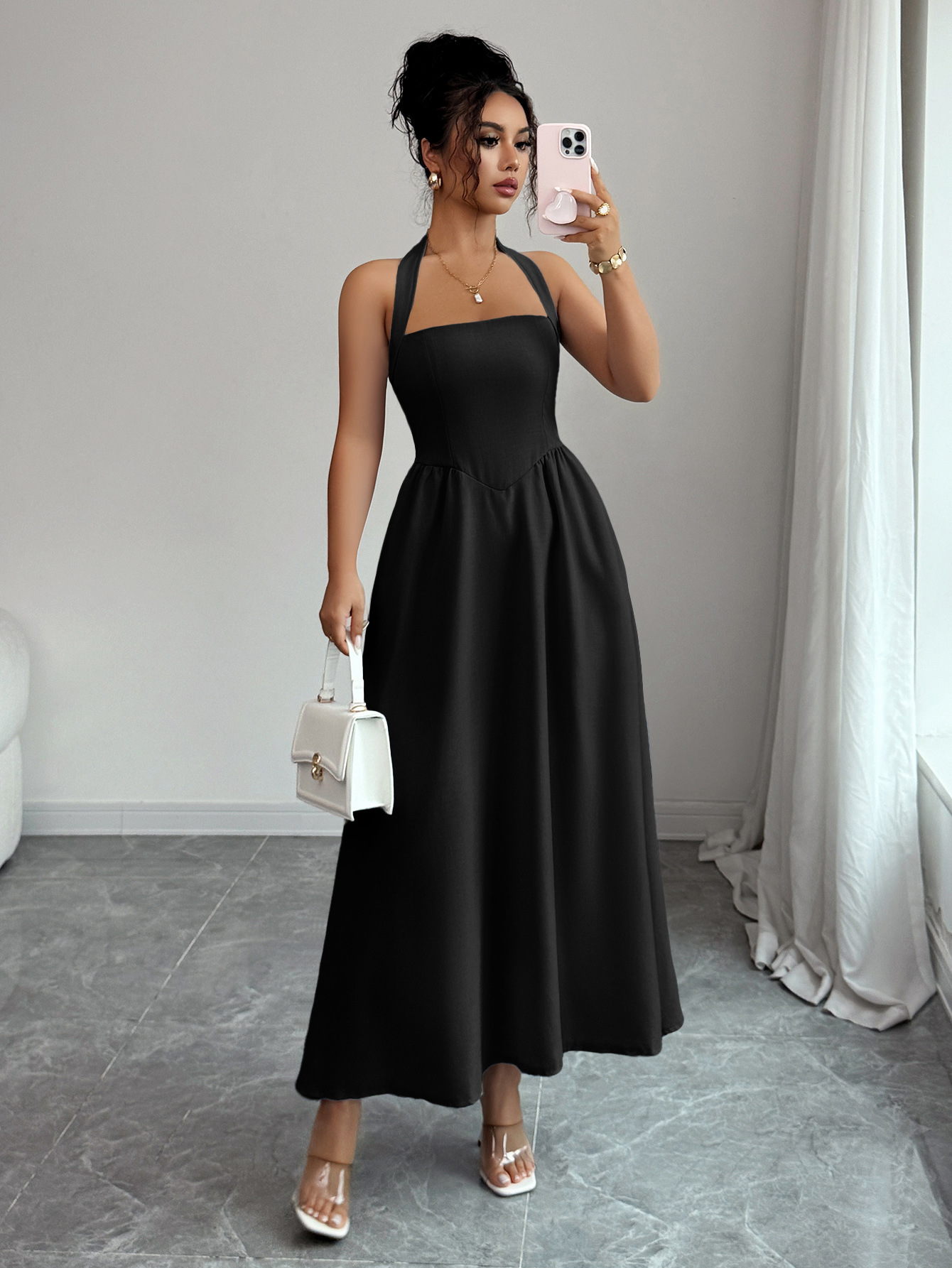 Women's Dress 5 Colors Halter  - مراجعة Maxi Dress Halter وسعره