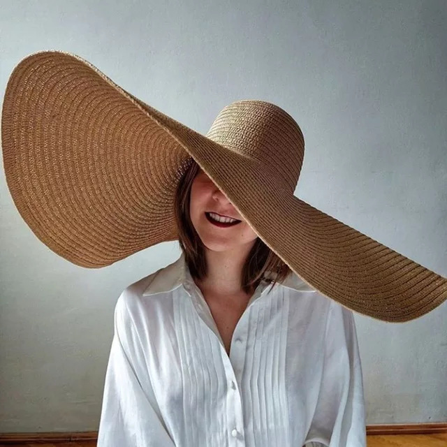 Oversized Beach Straw Hats for - مراجعة Hat Floppy Wide وسعره