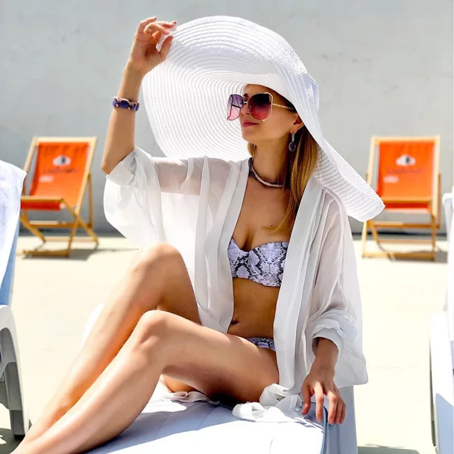Oversized Beach Straw Hats for - مراجعة Hat Floppy Wide وسعره
