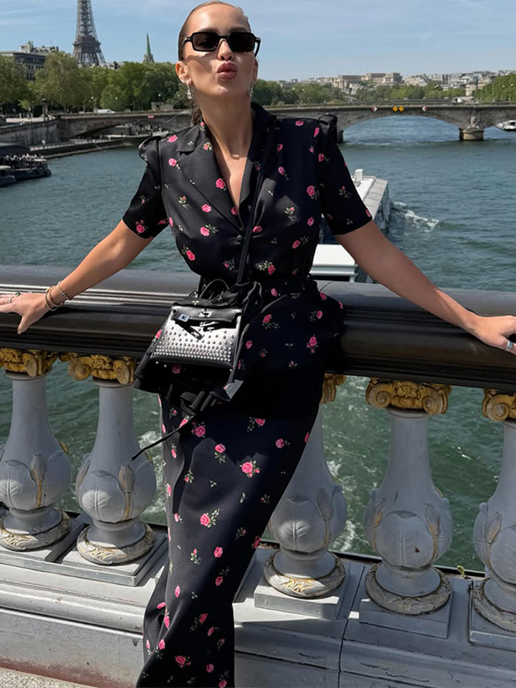 Floral Blazer Coat Skirt Sets  - مراجعة Midi Skirt Floral وسعره