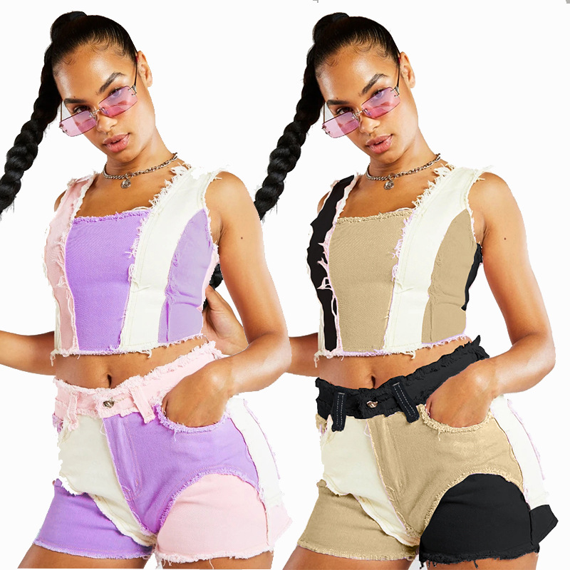 Fashion Mid-Waist Slim Fit Tor - مراجعة Shorts Denim Frayed وسعره