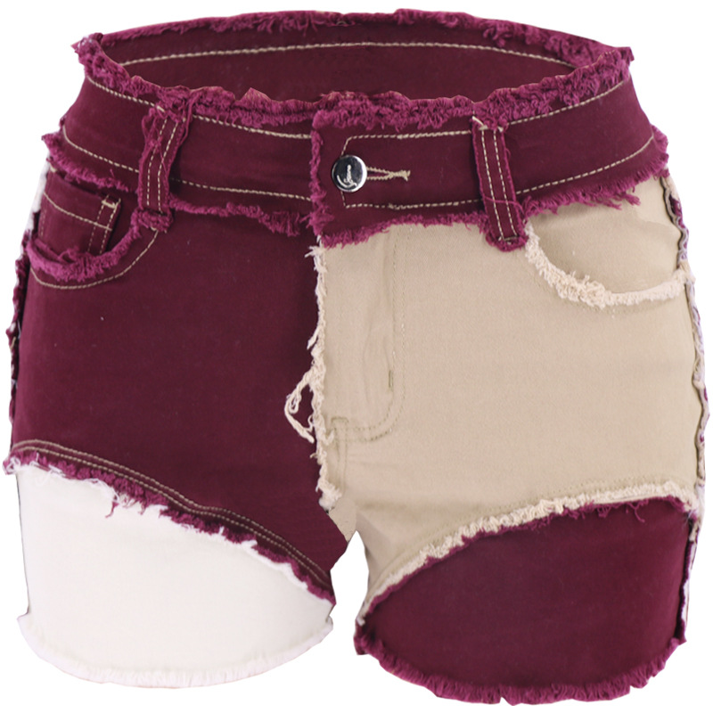 Fashion Mid-Waist Slim Fit Tor - مراجعة Shorts Denim Frayed وسعره