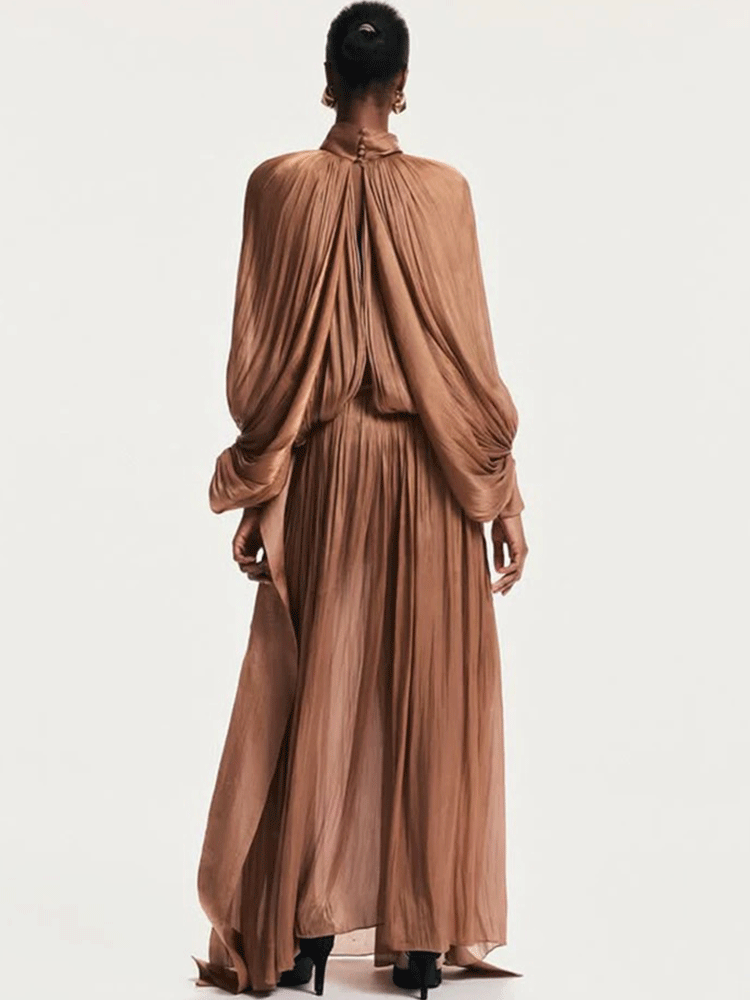 Retro solid color design sense - مراجعة Linen Dress Wrap وسعره