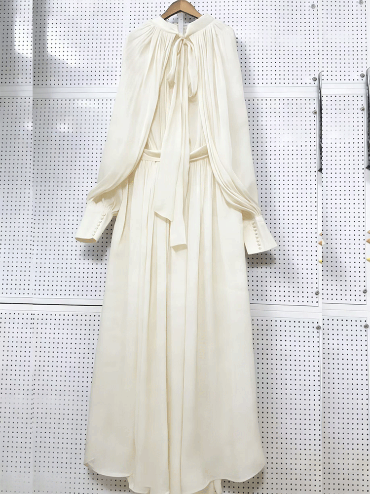 Retro solid color design sense - مراجعة Linen Dress Wrap وسعره