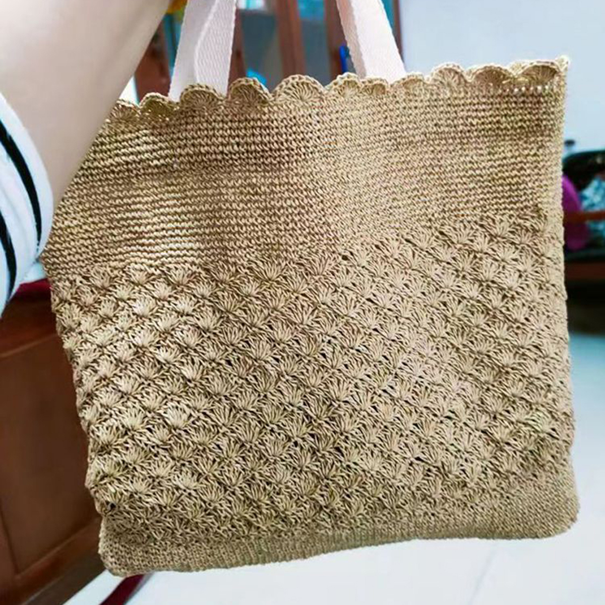 100g Raffia Straw Yarn Handmad - مراجعة Crochet Bag Raffia وسعره