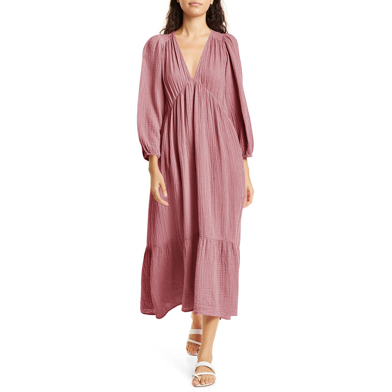 Muslin 100% Cotton Long Sleeve - مراجعة Linen Dress Wrap وسعره
