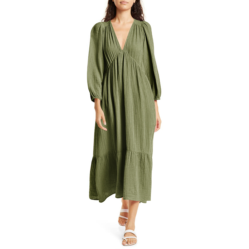 Muslin 100% Cotton Long Sleeve - مراجعة Linen Dress Wrap وسعره