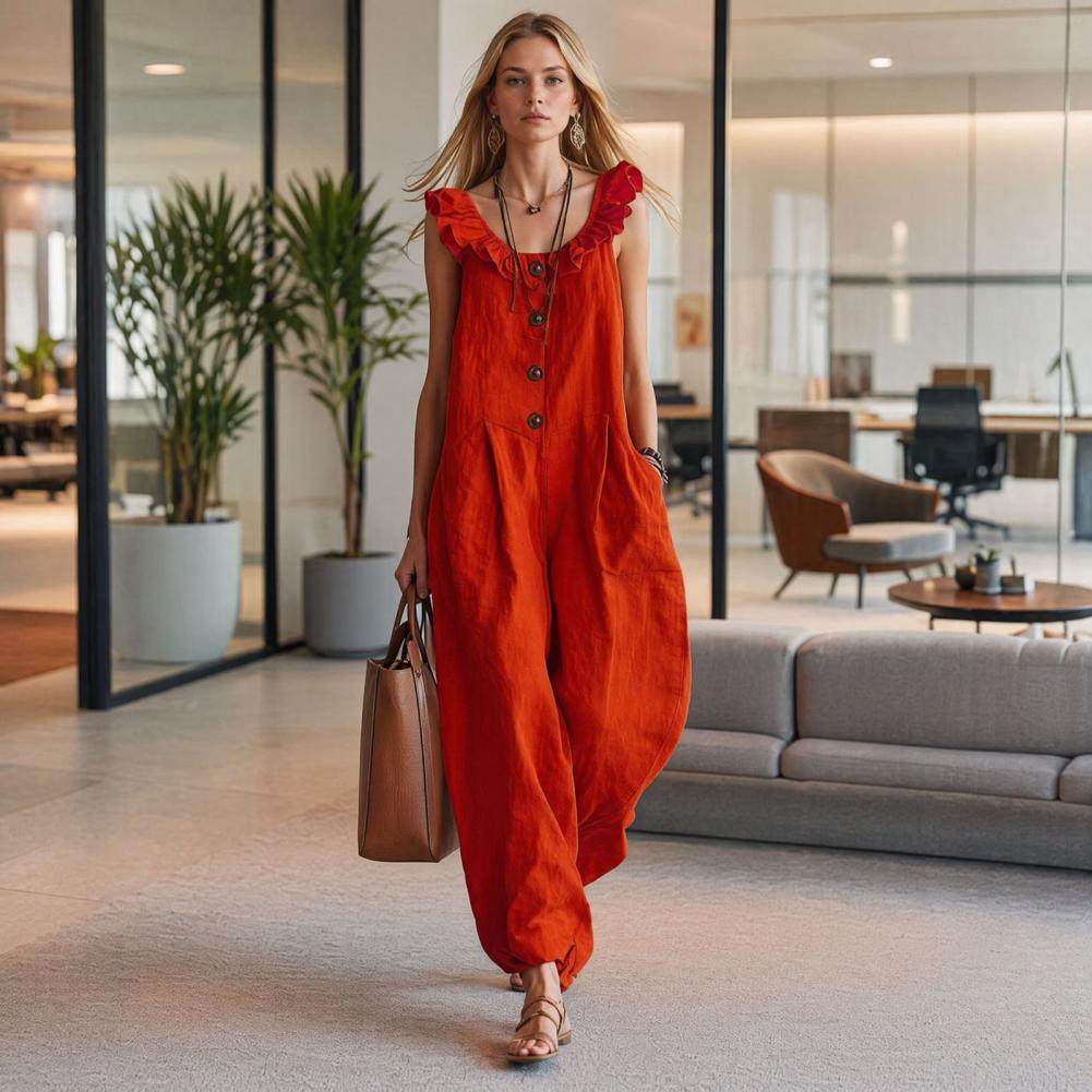 Women Jumpsuit Breathable Rela - مراجعة Jumpsuit Linen Relaxed وسعره