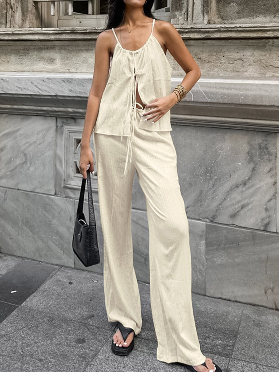 2026 Women Two Piece Set Women - مراجعة Linen Pant Wide وسعره