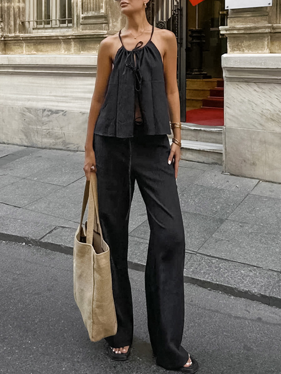 2026 Women Two Piece Set Women - مراجعة Linen Pant Wide وسعره