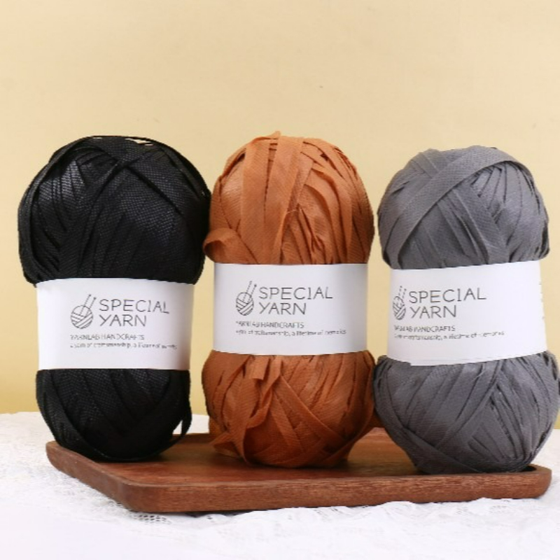 100g/pcs Raffia Flat Yarn for  - مراجعة Crochet Bag Raffia وسعره