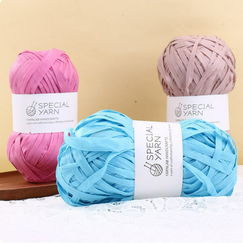 100g/pcs Raffia Flat Yarn for  - مراجعة Crochet Bag Raffia وسعره