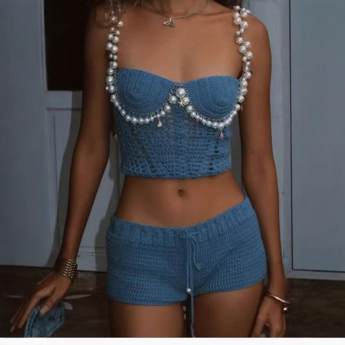 Sexy Beading Crochet Crop Vest - مراجعة Crop Top Crochet وسعره