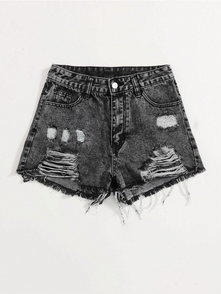 2026 New Vintage Washed Denim  - مراجعة Shorts Denim Frayed وسعره