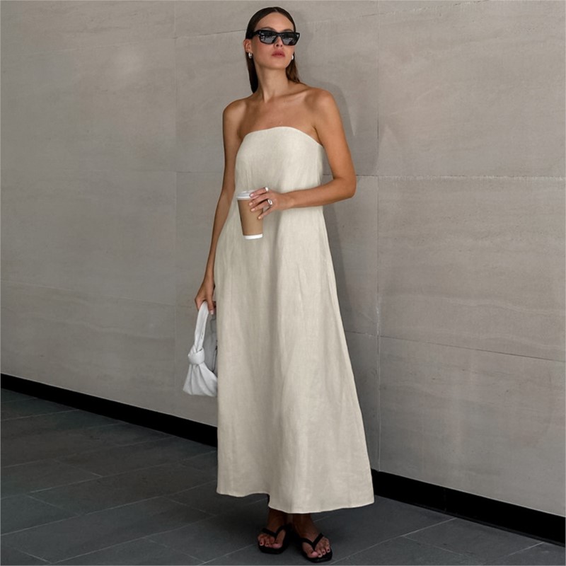 Fashion Elegant Simple Design  - مراجعة Linen Dress Wrap وسعره