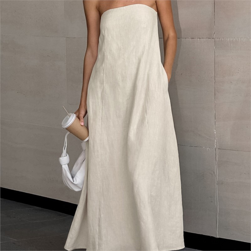 Fashion Elegant Simple Design  - مراجعة Linen Dress Wrap وسعره