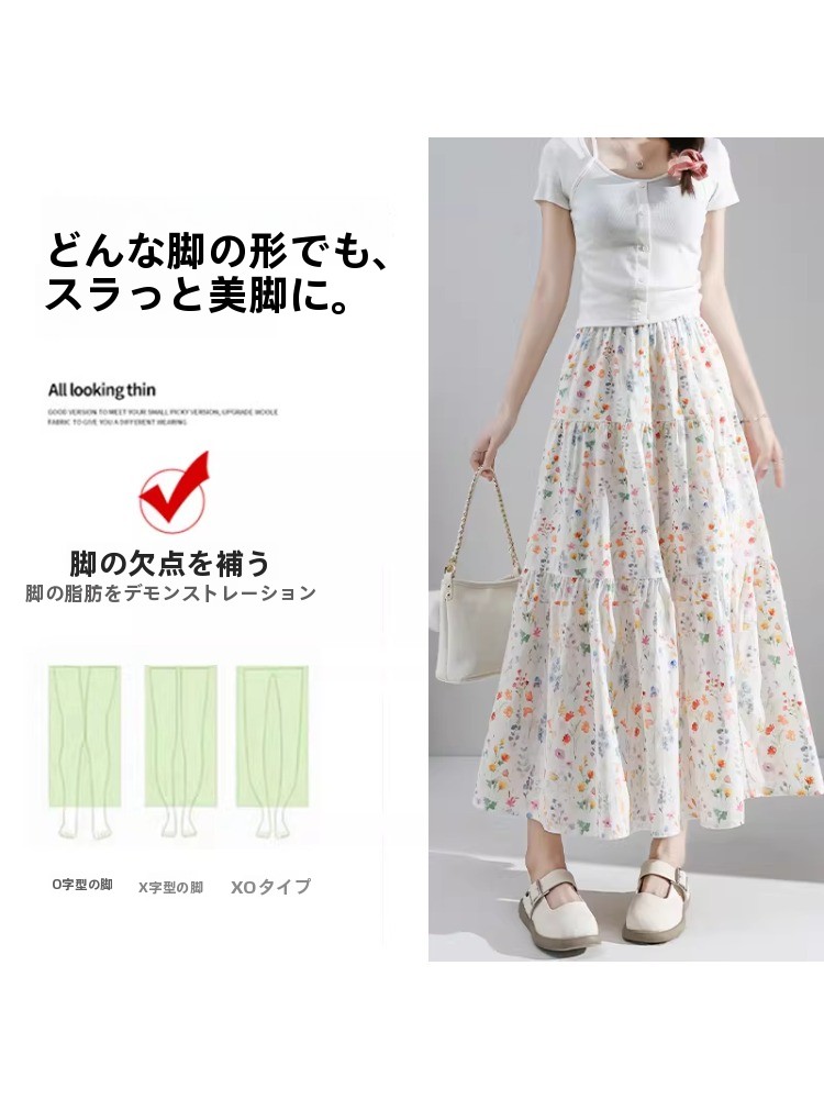 plus Size Floral Print A-Line  - مراجعة Midi Skirt Floral وسعره