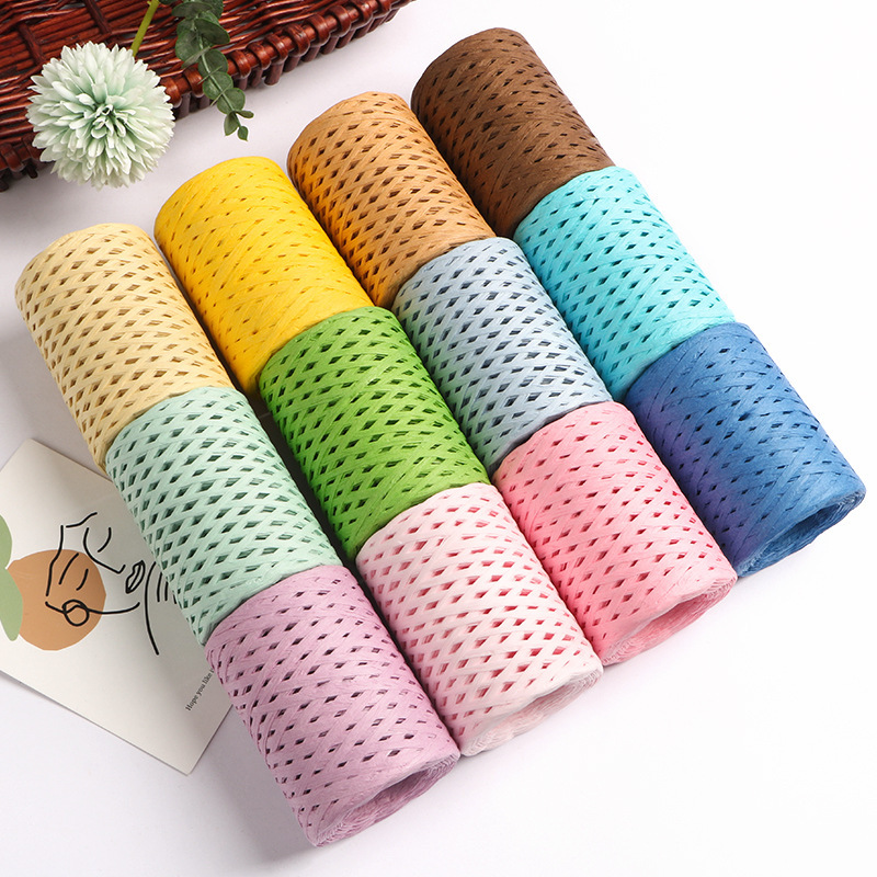 150M Natural Raffia Straw Yarn - مراجعة Crochet Bag Raffia وسعره