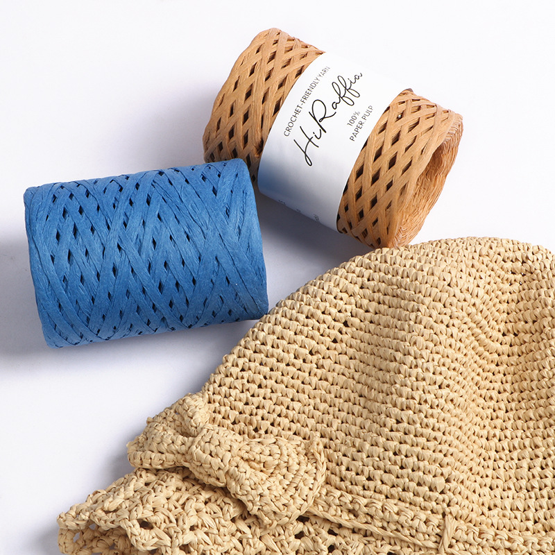 150M Natural Raffia Straw Yarn - مراجعة Crochet Bag Raffia وسعره
