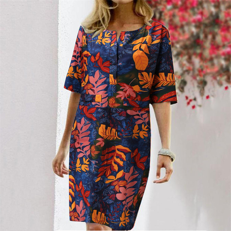 Summer Cotton Linen Printed Wo - مراجعة Linen Dress Wrap وسعره
