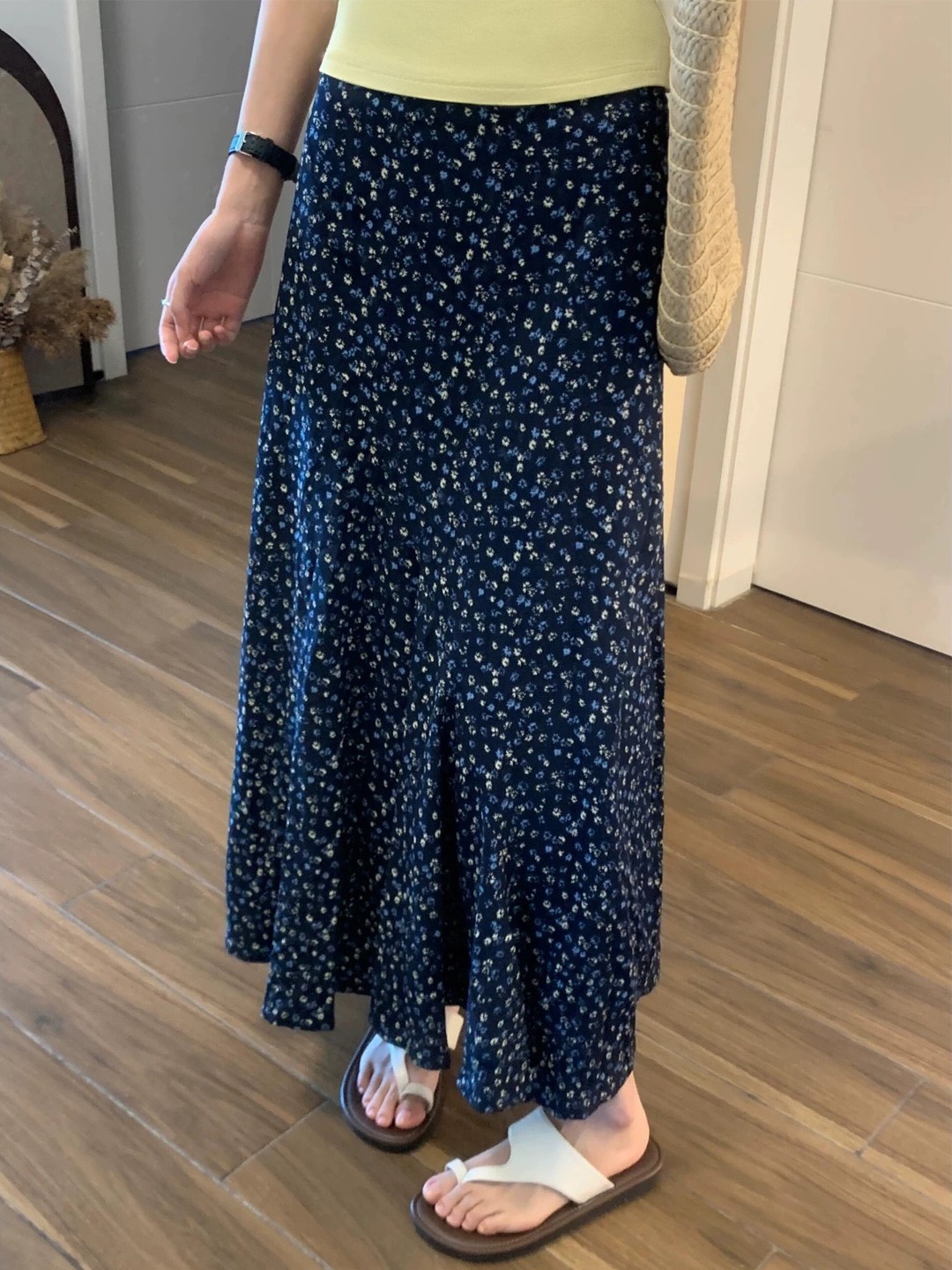 plus Size Floral Print A-Line  - مراجعة Midi Skirt Floral وسعره
